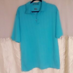Tiger woods Teal golf polo sz large short sleeve